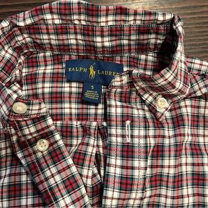 Ralph Lauren plaid button up boys shirt. Size 5